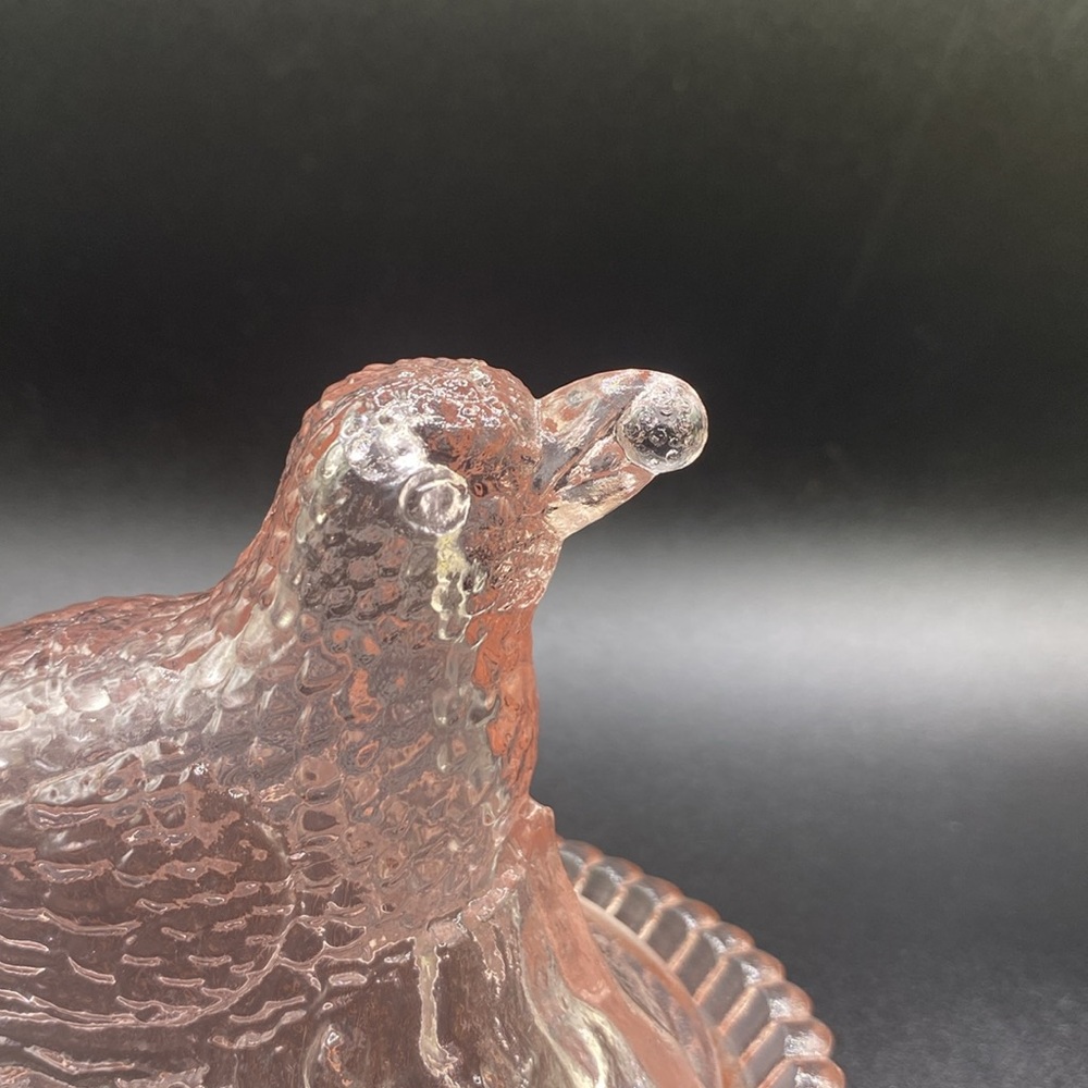 BOYD GLASS ROBIN ON NEST with BERRY LIGHT ROSE - Picture 11 of 13